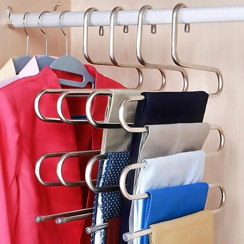 5 Layers Stainless Steel S Shape Multifunctional Clothes Hanger