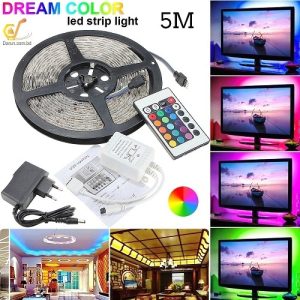 LED Strip Light Remote Control Colour Changing Light with Sticker,