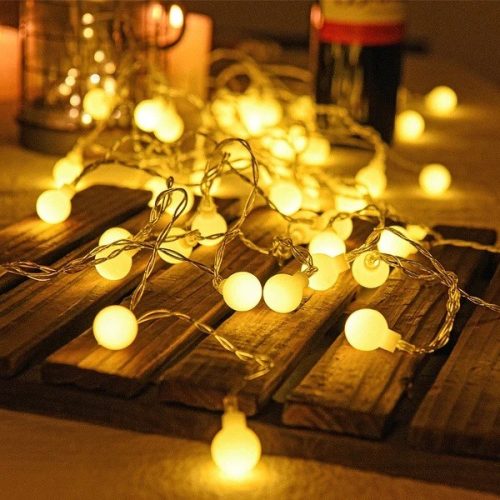 20 led Ball shape Fairy Lights, warm white snow ball Waterproof Decorative Fairy Lights 20 pieces set - Room Decoration Light