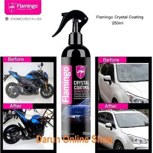Flamingo Crystal Coating 250ml, Ceramic Coating for Motorcycle / Car Paint Care Nano Hydrophobic Coating Waterproof High Gloss Shine Liquid Polish Wax