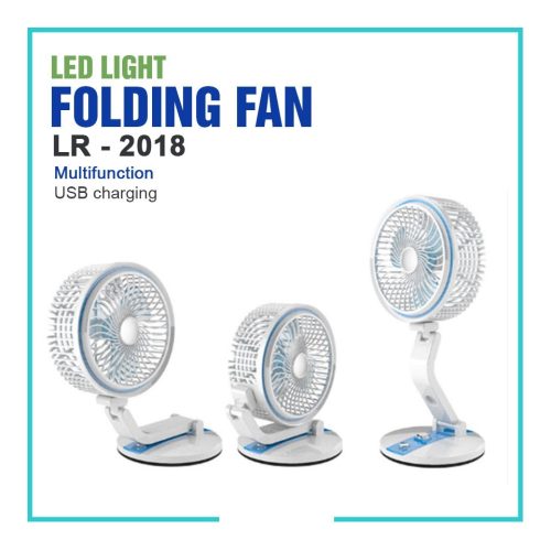 Rechargeable Folding Fan With LED Light, LR Fan