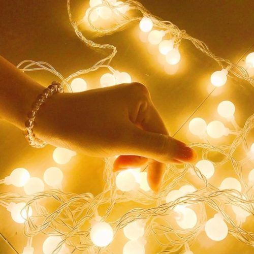 20 led Ball shape Fairy Lights, warm white snow ball Waterproof Decorative Fairy Lights 20 pieces set - Room Decoration Light