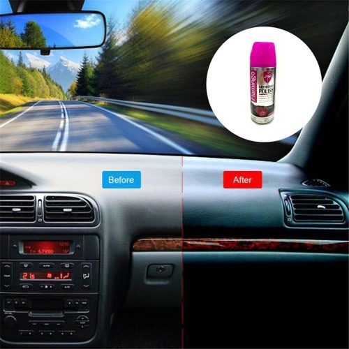 Flamingo Dashboard Polish Lemon- 450 ml, Car Motorcycle, Plastic, Rubber, Wood, Leather Goods Shiny Spray Polish