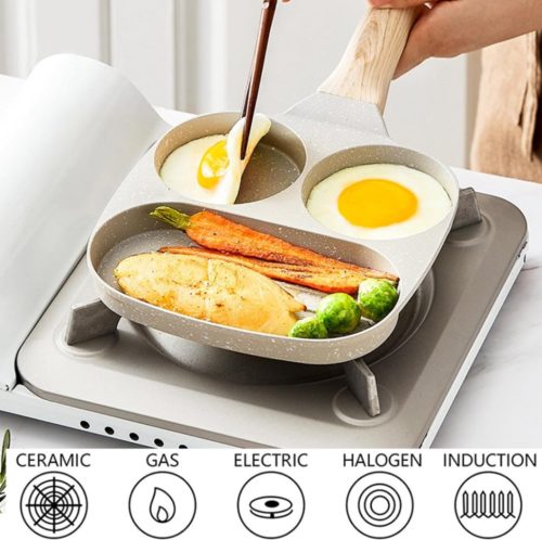 Breakfast Frying Pan, Nonstick Egg Frying Pan, 3-in-1 Nonstick Pan, Cooking Fry Pan for Breakfast