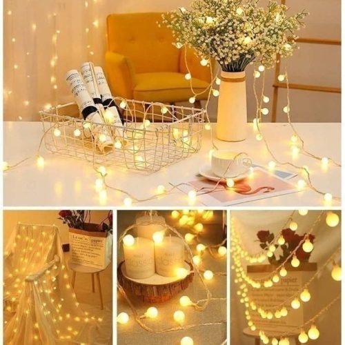 20 led Ball shape Fairy Lights, warm white snow ball Waterproof Decorative Fairy Lights 20 pieces set - Room Decoration Light