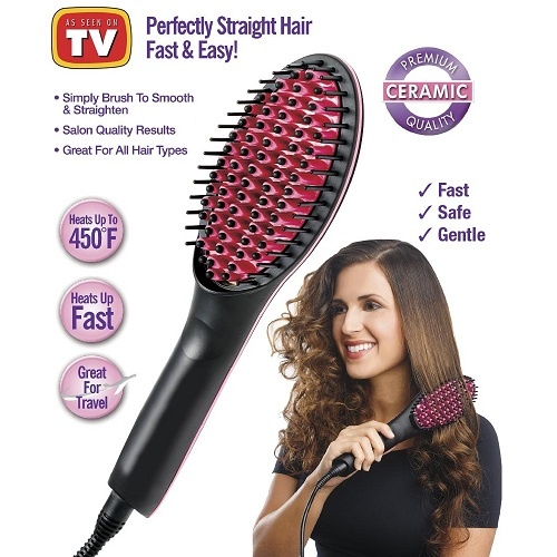 Simply Straight Ceramic Heat Hair Straightening Brush With Digital Control, Ceramic Heat Hair Straight Brush with Digital Control