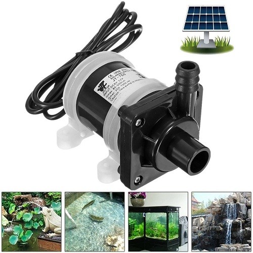 12 Volt DC Solar Powered Brushless Magnetic Submersible shafi water pump 300L/H Fish Pond Aquarium Smooth Operation