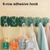 6Pcs Self Adhesive Hook Key Storage Hanger for Kitchen Bathroom Door Wall