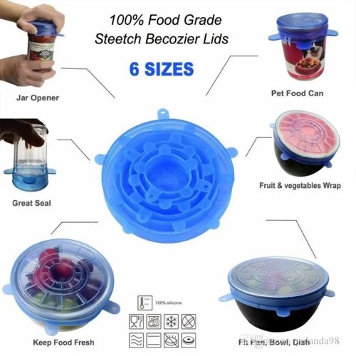 6pcs Silicon (Big) Food Cover Set