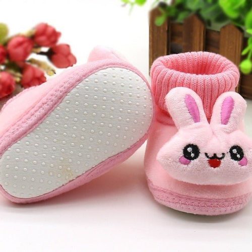Rabbit Cartoon Baby Shoe, Warm Soft Sole Winter Plush and Thick Cotton Socks and Shoes