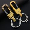 Omuda Hook Locking Double Rings Metal Key Holder for Car, Motorcycle, Bike, Home, Office - Nice key Ring - style key Ring - Good key Ring - Stainless Steel Key Ring, Men's Fashion Key Chain Gift