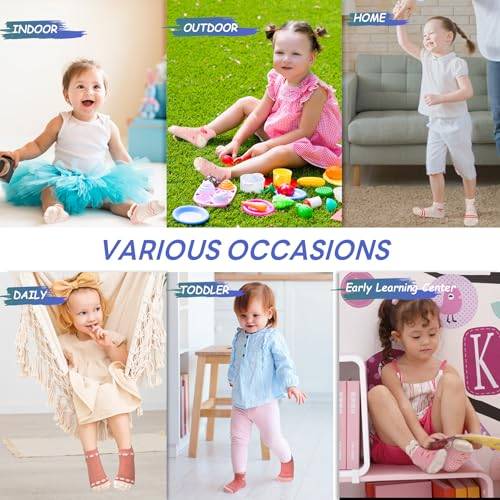 1 Pairs Baby Socks With Non-Slip Grips, Baby Non-skid Socks Toddler Newborn Infant Non Slip Socks with Grips Anti-Slip Girls Boys Ankle Socks