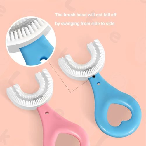 U Shaped Silicone Toothbrush for Kids Children, For Tooth Cleaning