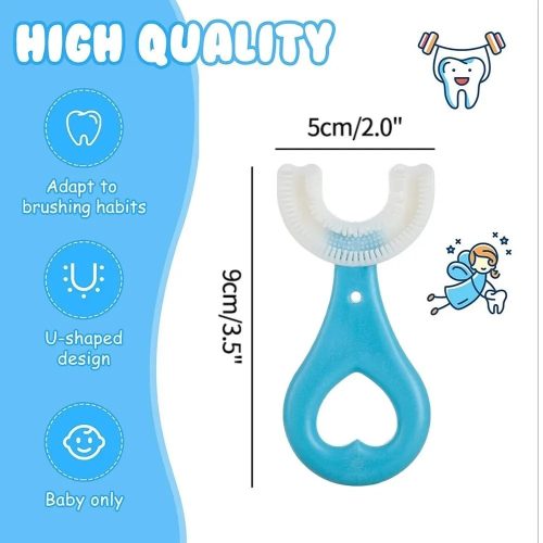 U Shaped Silicone Toothbrush for Kids Children, For Tooth Cleaning