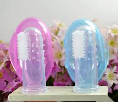 Silicon baby finger toothbrush with cover