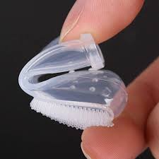 Silicon baby finger toothbrush with cover