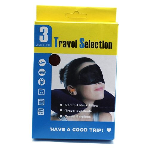 Travel Selection 3 in 1 with Comfort Neck Pillow Sleeping Eye Mask & Travel Earplug Set