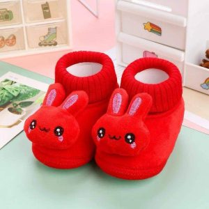 Rabbit Cartoon Baby Shoe, Warm Soft Sole Winter Plush and Thick Cotton Socks and Shoes