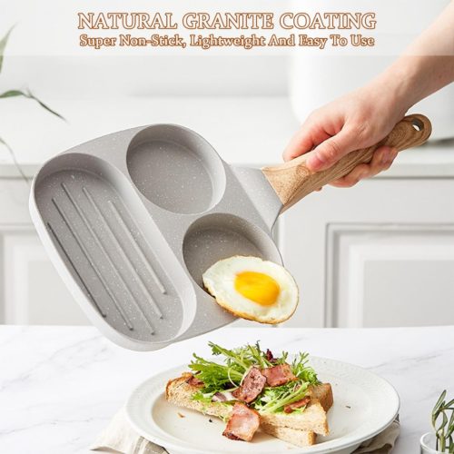 Breakfast Frying Pan, Nonstick Egg Frying Pan, 3-in-1 Nonstick Pan, Cooking Fry Pan for Breakfast