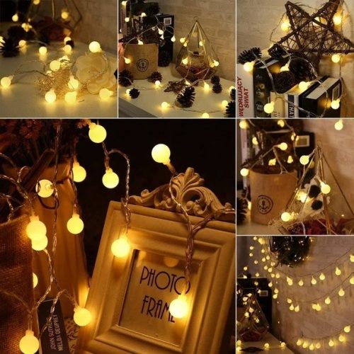 20 led Ball shape Fairy Lights, warm white snow ball Waterproof Decorative Fairy Lights 20 pieces set - Room Decoration Light