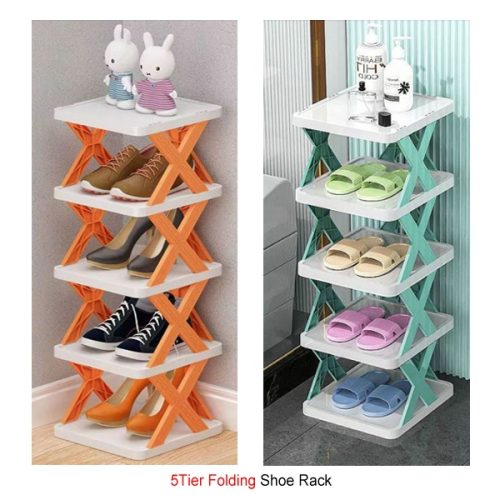 e9c7585c-a662-40e7-a7dd-0d92b84a47b5 5 Layer Foldable Shoe Rack Organizer, Smart Foldable Shoe Rack