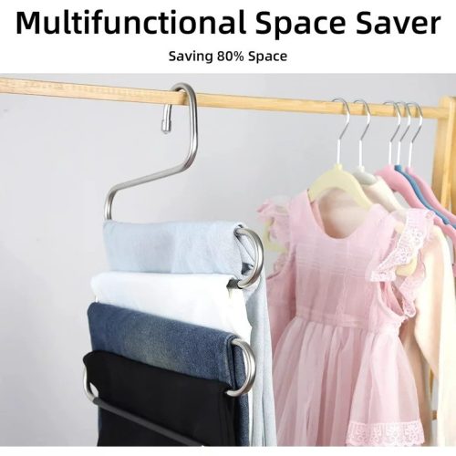5 Layers Stainless Steel S Shape Multifunctional Clothes Hanger