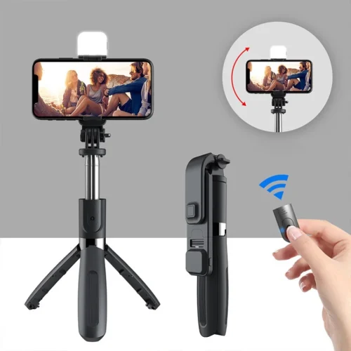 eeb5cbef-14cb-4828-8b52-0c45b06268d1 R1S Bluetooth Selfie Stick 4 in 1 Tripod Remote Control Selfie Stand