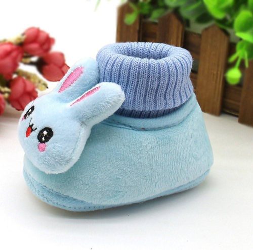 Rabbit Cartoon Baby Shoe, Warm Soft Sole Winter Plush and Thick Cotton Socks and Shoes