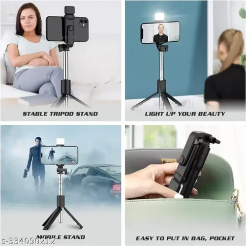 f4e79cbf-e4c8-412b-876b-0c6a023f5fc0 R1S Bluetooth Selfie Stick 4 in 1 Tripod Remote Control Selfie Stand
