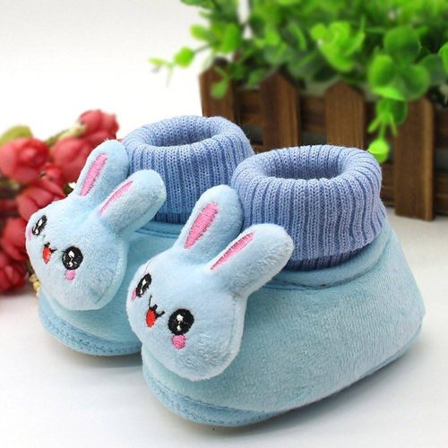 Rabbit Cartoon Baby Shoe, Warm Soft Sole Winter Plush and Thick Cotton Socks and Shoes