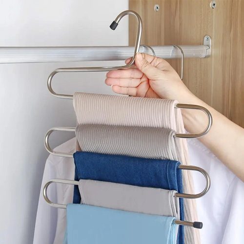 5 Layers Stainless Steel S Shape Multifunctional Clothes Hanger