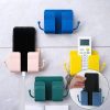 Wall Mount Phone Holder Wall Mount Phone Plug Holder Storage Box Charging Cell Phone Stand Brackets For Bedroom Bathroom Study-ওয়াল মাউন্ট ফোন হোল্ডার।
