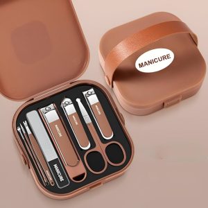 8 in 1 Manicure Kit Set.  8 in 1 Nail Clipper Set – Portable Stainless Steel Manicure & Pedicure Kit for Men & Women | Fingernail & Toenail Cutter Set | Personal Grooming Travel Kit with Case