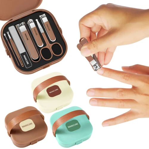 8 in 1 Manicure Kit Set.  8 in 1 Nail Clipper Set – Portable Stainless Steel Manicure & Pedicure Kit for Men & Women | Fingernail & Toenail Cutter Set | Personal Grooming Travel Kit with Case