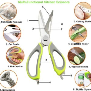 8 In 1 Kitchen Scissors, Multi-Functional kitchen Scissor- ৮ ইন ১ রান্নাঘরের কাঁচি, মাল্টি-ফাংশনাল রান্নাঘরের কাঁচি