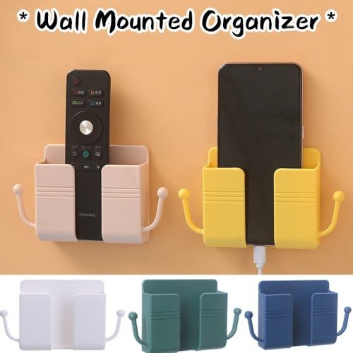 Wall Mount Phone Holder Wall Mount Phone Plug Holder Storage Box Charging Cell Phone Stand Brackets For Bedroom Bathroom Study-ওয়াল মাউন্ট ফোন হোল্ডার।