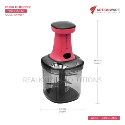 23203701_NjIwLTYyMC05Yzk3YWE0OTlm 1100 ml Push Chopper For Kitchen Manual Hand-Press Vegetable Chopper with 3 Stainless Steel Blades 1 Whisker for Chopping (