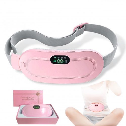 Menstrual Heating Pad & Slimming Massage Belt with LCD Display, Portable Warm Uterine Belt, Electric Menstrual Cramp Heating Belt with 3 Heat Levels and Massage Modes, USB Rechargeable, Indisposition Gift for Women
