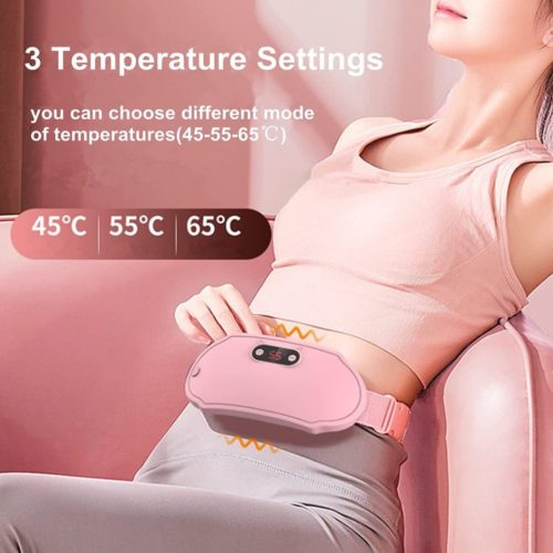 Menstrual Heating Pad & Slimming Massage Belt with LCD Display, Portable Warm Uterine Belt, Electric Menstrual Cramp Heating Belt with 3 Heat Levels and Massage Modes, USB Rechargeable, Indisposition Gift for Women