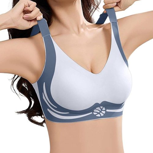 Classic Sports Bras, Anti-Sagging Wireless Push-up Bra Wide Strap Sleep Comfortable Full Coverage Shaping Sports Bra