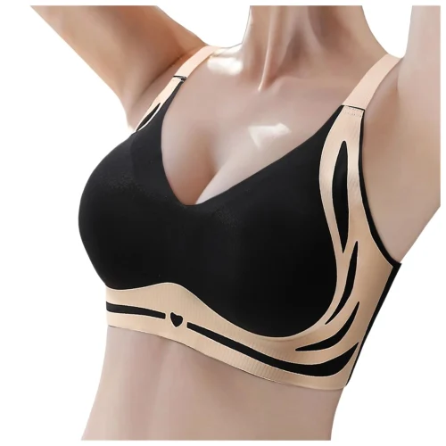Classic Sports Bras, Anti-Sagging Wireless Push-up Bra Wide Strap Sleep Comfortable Full Coverage Shaping Sports Bra