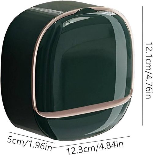 976e2347-afd6-4f10-bb2d-3e04a0190da8 Wall Mounted Soap Box, Flip Lid Soap Dish with Drip Tray, No Drilling, Waterproof Soap Holder, Self-Adhesive Soap Dish, Soap Dish Soap Box for Bathroom, Kitchen, Shower, School,