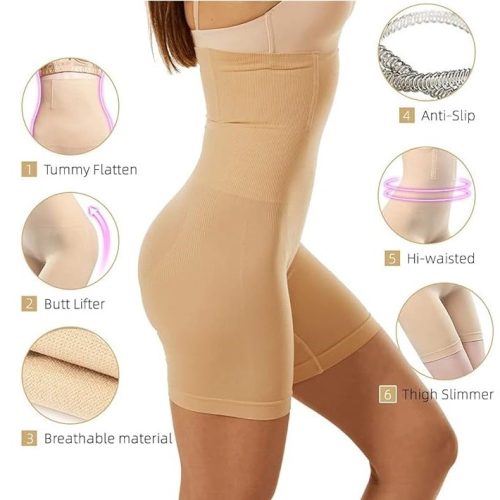 9b2b5563-9842-43e3-a40f-029185a44972 Women Body Shaper Tummy Control Shorts Slimming Underwear High Waist Shaping Panties Thigh Slimmer Safety Short Pants Shapewear