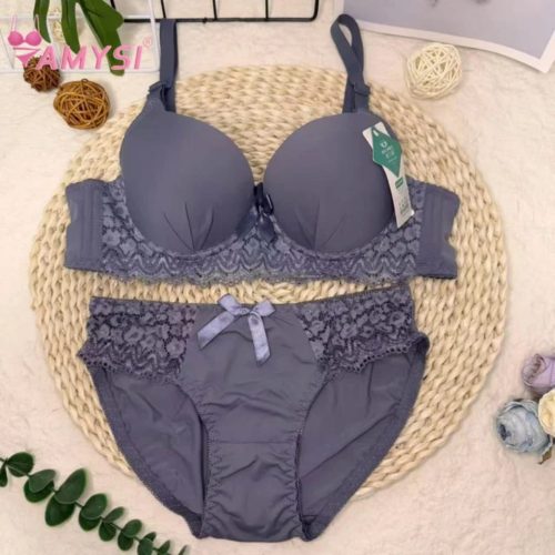 Premium Quality Fancy Floral Lace Design Push-Up Bra and Panty Lingerie Set