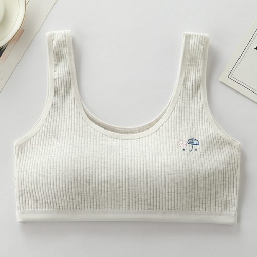 Premium Soft Cotton Ribbed Training Bra for Teenagers and Junior Girls - Multi-Color Pack