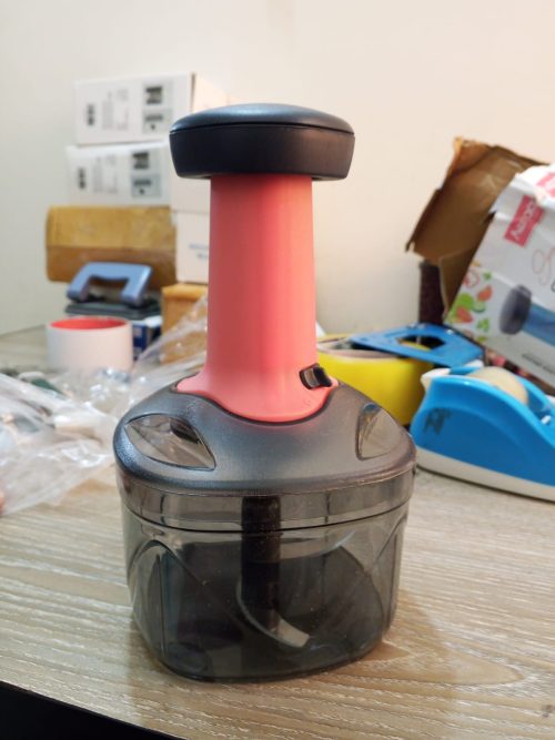 WhatsApp Image 2026-02-25 at 14.33.12 1100 ml Push Chopper For Kitchen Manual Hand-Press Vegetable Chopper with 3 Stainless Steel Blades 1 Whisker for Chopping (