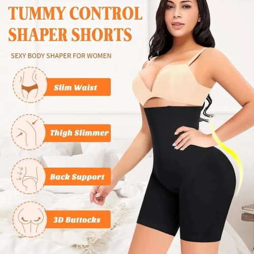 df99e215-1dff-4e6d-8404-4e9ce0bad4af Women Body Shaper Tummy Control Shorts Slimming Underwear High Waist Shaping Panties Thigh Slimmer Safety Short Pants Shapewear